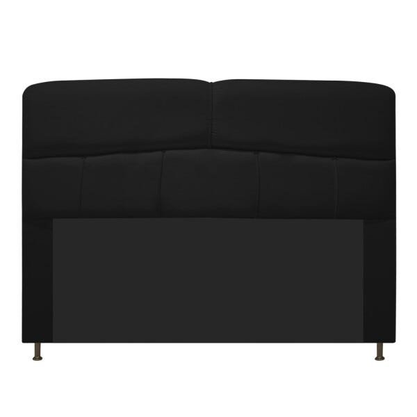 Cabeceira Estofada Donna 160 cm Queen Size Suede Preto - STS Móveis - 1