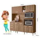 Ver imagem 3 de Kit Cozinha Compacta para Pia Piatã 7 Portas - Carvalho Rústico/Ripado Madeira