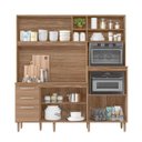 Ver imagem 2 de Kit Cozinha Compacta para Pia Piatã 7 Portas - Carvalho Rústico/Ripado Madeira