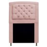 Cabeceira Estofada Geovana 90 cm Solteiro Com Capitonê Suede Rosê - STS Móveis - 1