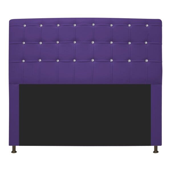 Cabeceira Estofada Dama 195 cm King Size Com Strass Corano Roxo - STS Móveis - 1