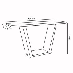 Aparador Carla 130x40 cm Preto com Base de Madeira Castanho - D'Rossi - 5