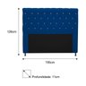 Cabeceira Estofada Cristal 195 cm King Size Com Strass Suede Azul Marinho - STS Móveis - 3