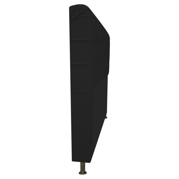 Cabeceira Estofada Dama 100 cm Solteiro Com Botonê Corano Preto - STS Móveis - 2