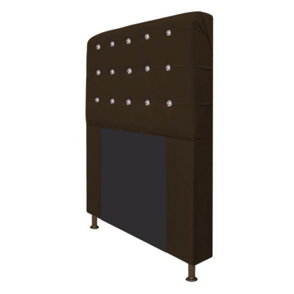 Cabeceira Estofada Dama 160 cm Queen Size Com Strass Suede Marrom - STS Móveis - 2