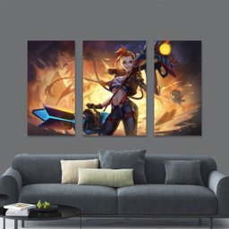 Kit 3 Quadros Decorativos League of Legends Jinx - 3