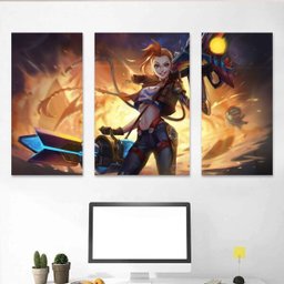 Kit 3 Quadros Decorativos League of Legends Jinx - 1