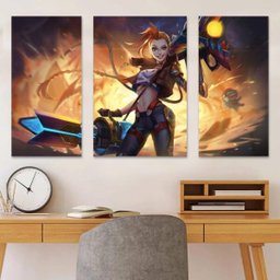 Kit 3 Quadros Decorativos League of Legends Jinx - 2