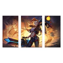 Kit 3 Quadros Decorativos League of Legends Jinx - 4