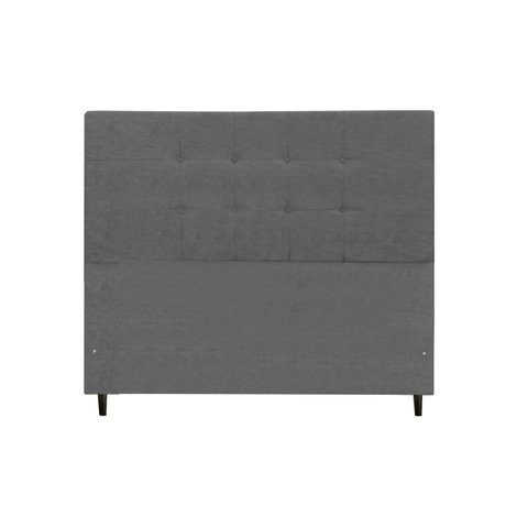Cabeceira New Barcelona Estofada com Botão de Tecido para Cama Box Casal 144cm Chumbo - Jbe Móveis