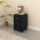 Ver imagem 1 de Gaveteiro para Escritório 03 Gavetas C/ Rodízios Me4108 Preto Tecnomobili