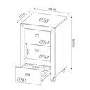 Ver imagem 2 de Gaveteiro para Escritório 03 Gavetas C/ Rodízios Me4108 Preto Tecnomobili