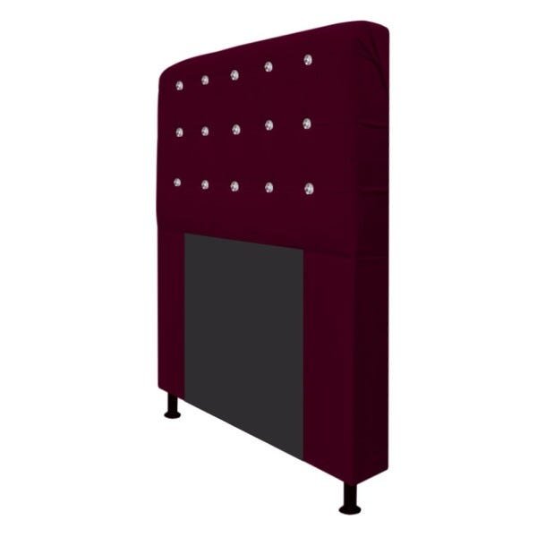 Cabeceira Estofada Dama 160 cm Queen Size Com Strass Suede Bordô - STS Móveis - 2