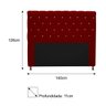 Cabeceira Estofada Cristal 140 cm Casal Com Strass Suede Bordô - STS Móveis - 3