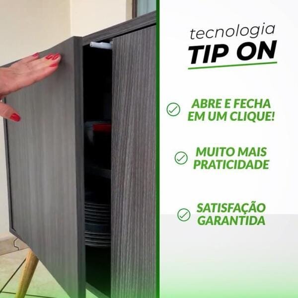 Aparador Retrô Vintage com Pés Palito 2 Portas Barletta Pérola - Móveise - 3