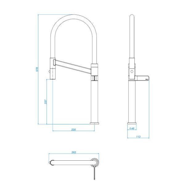 Torneira de Mesa para Cozinha Colore Bica Alta Inox/Terracota - Deca 1189.INX.TC - 2