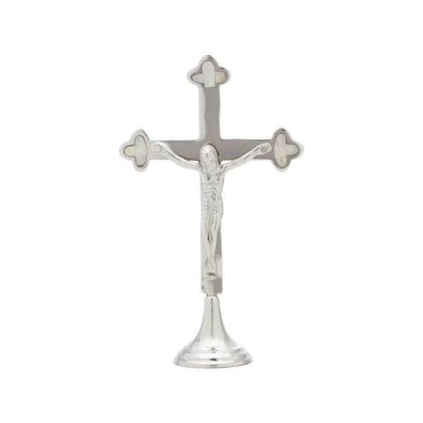 Crucifixo em Latão com Base com Madrepérola 19cm Rojemac - 1