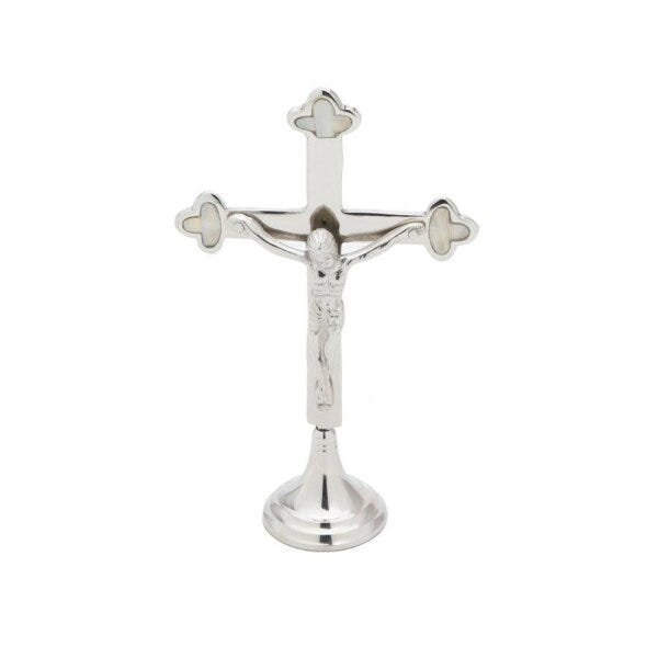 Crucifixo em Latão com Base com Madrepérola 19cm Rojemac - 3