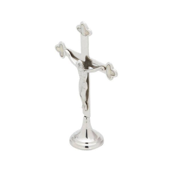 Crucifixo em Latão com Base com Madrepérola 19cm Rojemac - 2