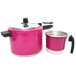 Jogo de Panela 5 pçs fervedor nº 12 Panela de Pressão 4,5 litros Rosa Pink - 3