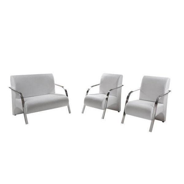 Conjunto Venus Alumínio Tecido Sintético Branco - 1