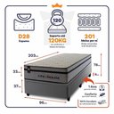 Ver imagem 2 de Cama Box Baú Preston 96x203 com Molas Ensacadas King House