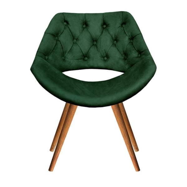 Poltrona Decorativa Sofia Capitonê Luxo Pé Palito Veludo Verde 270 - 2
