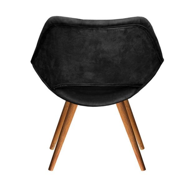 Poltrona Decorativa Sofia Capitonê Luxo Pé Palito Suede Preto 130 - 4