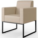 Ver imagem 1 de Poltrona Para Sala De Estar Base Fixa De Metal Helô L02 Facto Pérola Metalizado - Lyam Decor