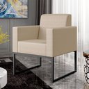 Ver imagem 2 de Poltrona Para Sala De Estar Base Fixa De Metal Helô L02 Facto Pérola Metalizado - Lyam Decor