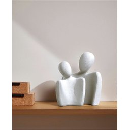 Enfeite Decorativo Estátuas Casal Branca em Cerâmica - 1