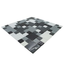 Pastilha de Vidro Cristal Preta Grande 30x30cm para Cozinha - 4