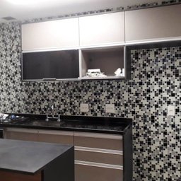Pastilha de Vidro Cristal Preta Grande 30x30cm para Cozinha - 6