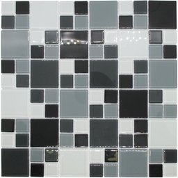 Pastilha de Vidro Cristal Preta Grande 30x30cm para Cozinha - 1