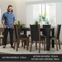 Ver imagem 5 de Conjunto Sala de Jantar Mesa Tampo de Vidro 6 Cadeiras Preto/rustic Heloísa Madesa