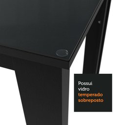 Conjunto Sala de Jantar Mesa Tampo de Vidro 6 Cadeiras Preto/rustic Heloísa Madesa - 7 Conjunto Sala de Jantar Mesa Tampo de Vidro 6 Cadeiras Preto/rustic Heloísa Madesa - 7