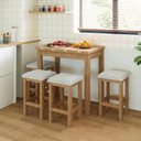 Ver imagem 1 de Conjunto Mesa Dobrável com 4 Bancos para Sala de Jantar Marrom/Inovata/Nevoa