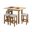 Ver imagem 6 de Conjunto Mesa Dobrável com 4 Bancos para Sala de Jantar Marrom/Inovata/Nevoa