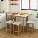 Ver imagem 5 de Conjunto Mesa Dobrável com 4 Bancos para Sala de Jantar Marrom/Inovata/Nevoa