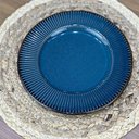 Ver imagem 1 de Prato de Sobremesa Ceramica Azul Linear Rústico 20cm Lyor