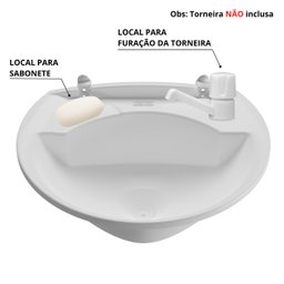 Pia Lavatório Banheiro Plástico 4L Branca | Astra - 3