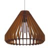 Luminária Teto tipo Pendente CONE MDF - Completa - Cor: Marrom - 1