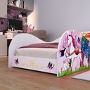 Ver imagem 3 de Cama Solteiro Simples Montessoriana Mdf Lateral Proteção Quarto Juvenil Menina Princesa Bella - Rpm