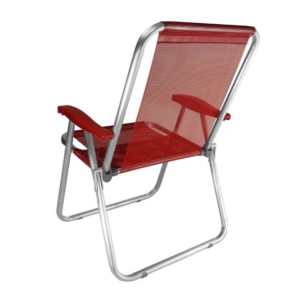 Cadeira Max Alumínio Vermelha Praia Reforçada Até 140kg Zaka - 2