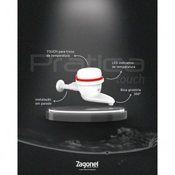 Torneira Elétrica Pratica Touch 5500w Zagonel Branca - 5