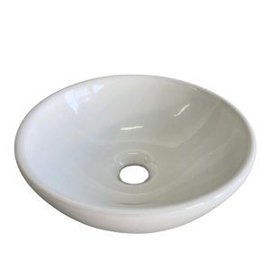 Cuba de Apoio Branca Redonda Pequena 29x10cm Banheiro Lavabo