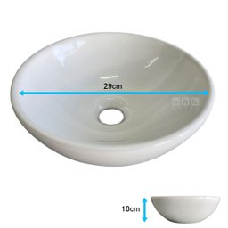 Cuba de Apoio Branca Redonda Pequena 29x10cm Banheiro Lavabo - 2