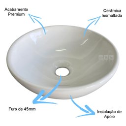 Cuba de Apoio Branca Redonda Pequena 29x10cm Banheiro Lavabo - 3