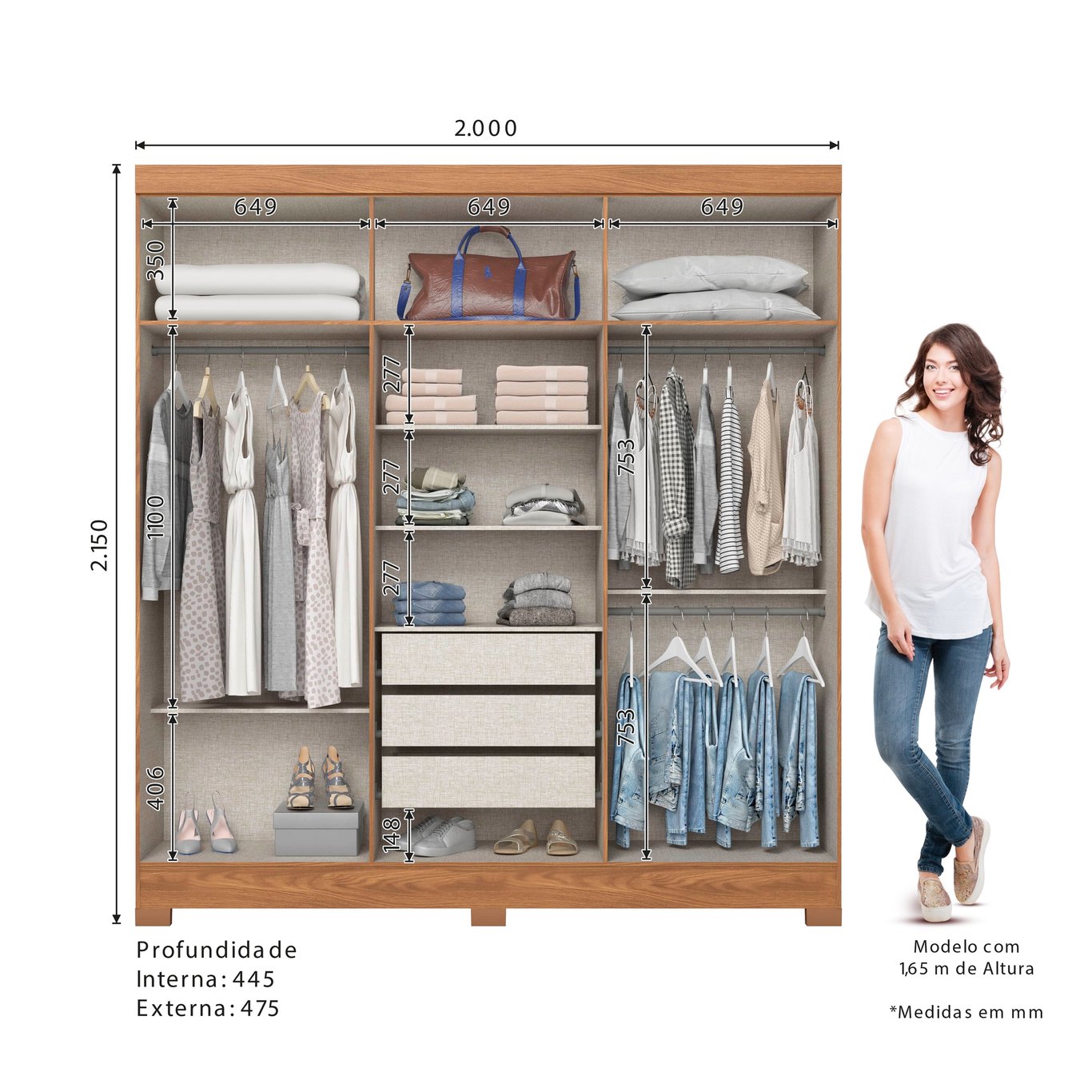 G. Roupa 6 Pts. C/ Espelho Nature/offwhite B367 - Briz