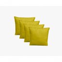Ver imagem 1 de Kit 4 Almofadas Decorativas Cheias com Ziper Suede Amarela